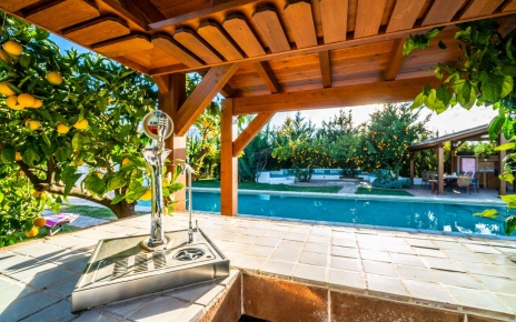 Bar de la piscina con grifo de cerveza (barriles de cerveza bajo petición)